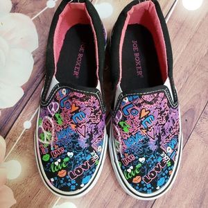 Joe boxer graffiti slip on sneakers